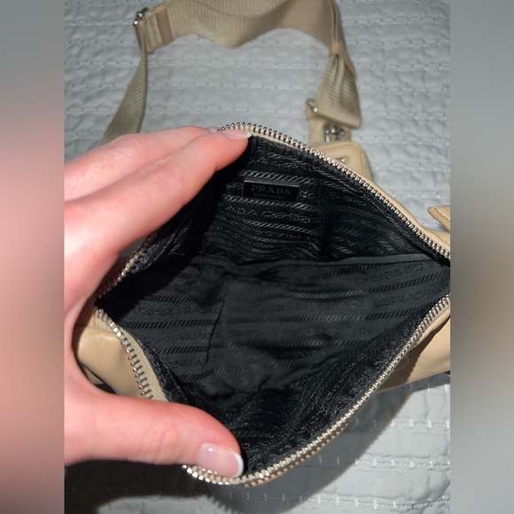 Prada Triangle Leather Shoulder Bag in Sand Beige LIKE NEW - Picture 13 of 16
